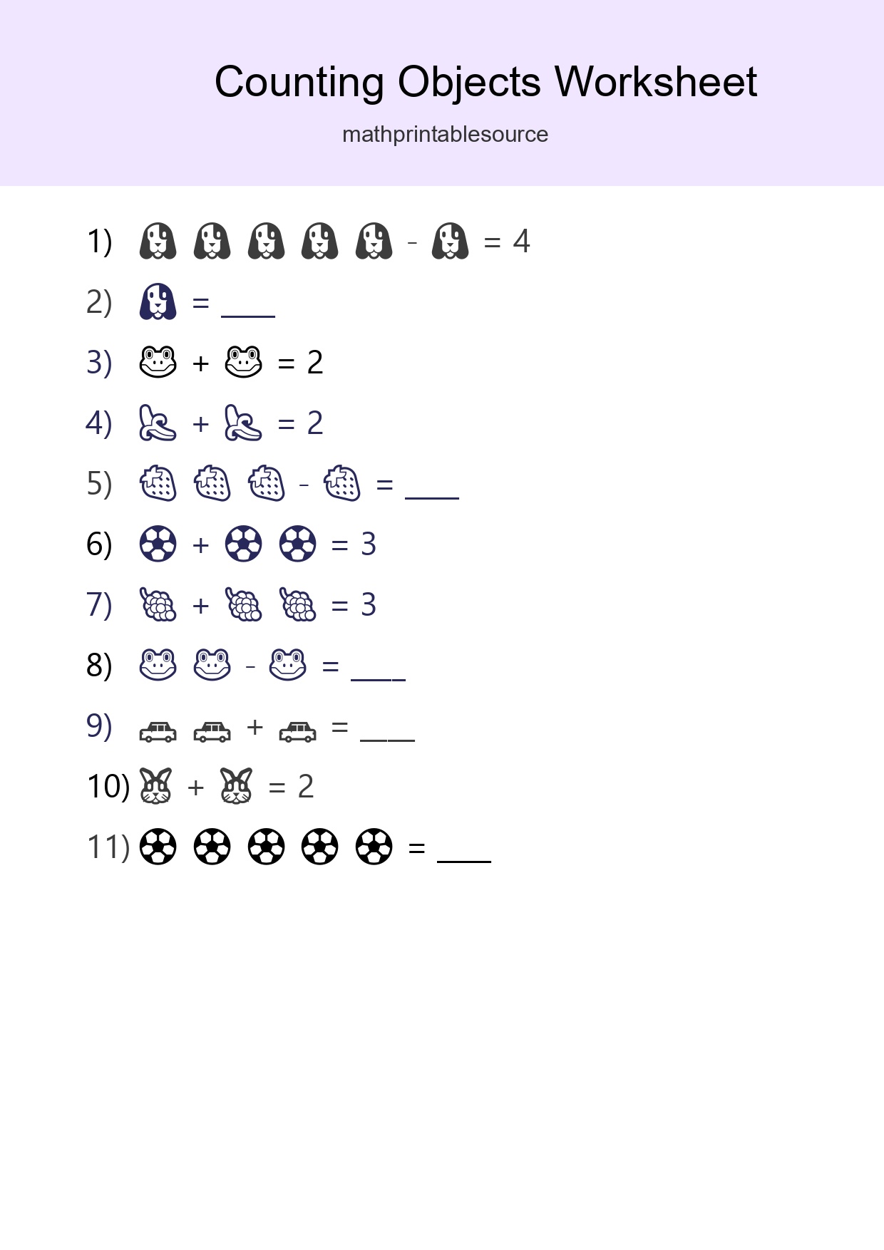 Free Counting Objects Worksheet For Pre-K - Part 168
