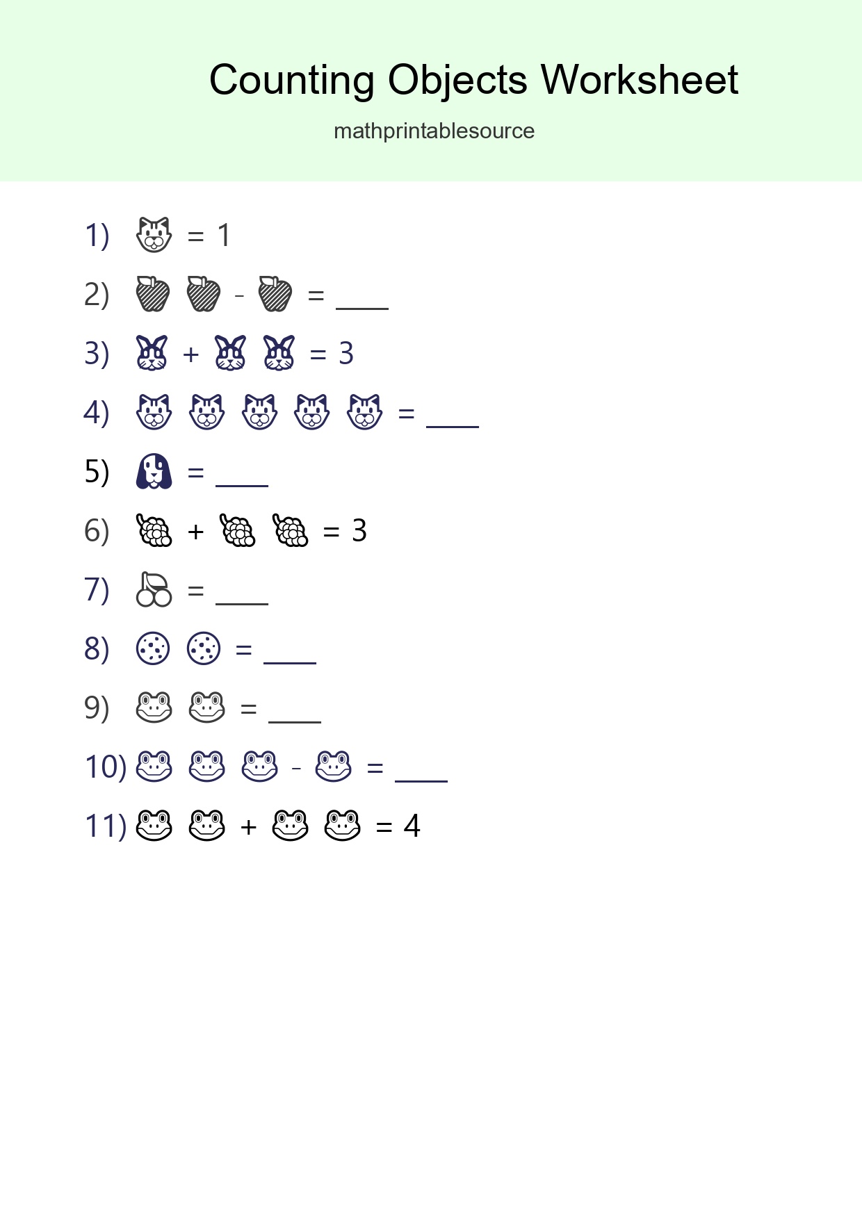 Free Counting Objects Worksheet For Pre-K - Part 190