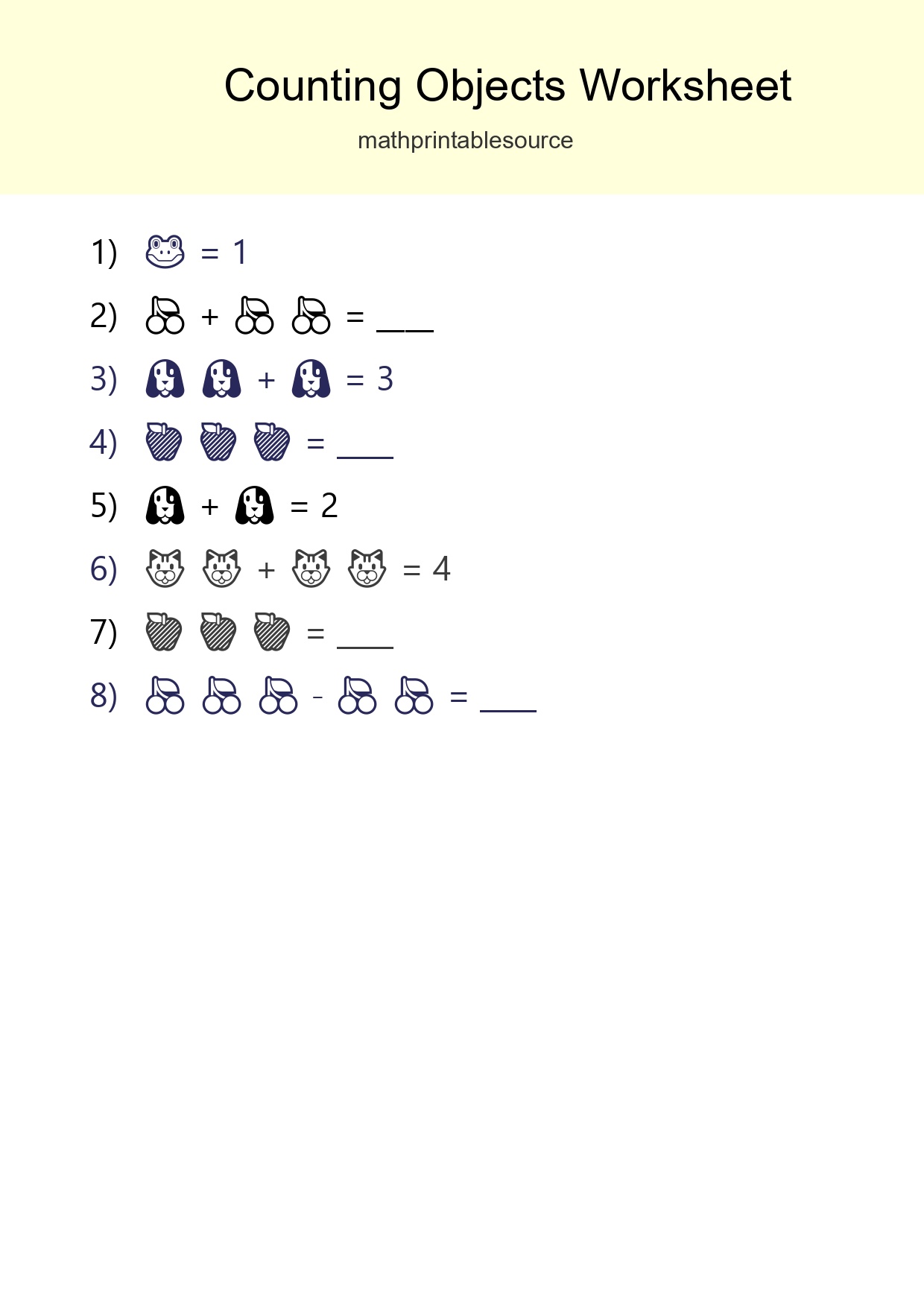 Free Counting Objects Worksheet For Pre-K Printable - Part 179