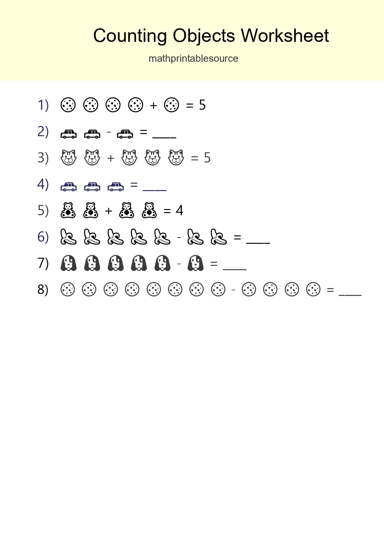 Learn Counting With Pictures Worksheet (Kindergarten) - Part 223