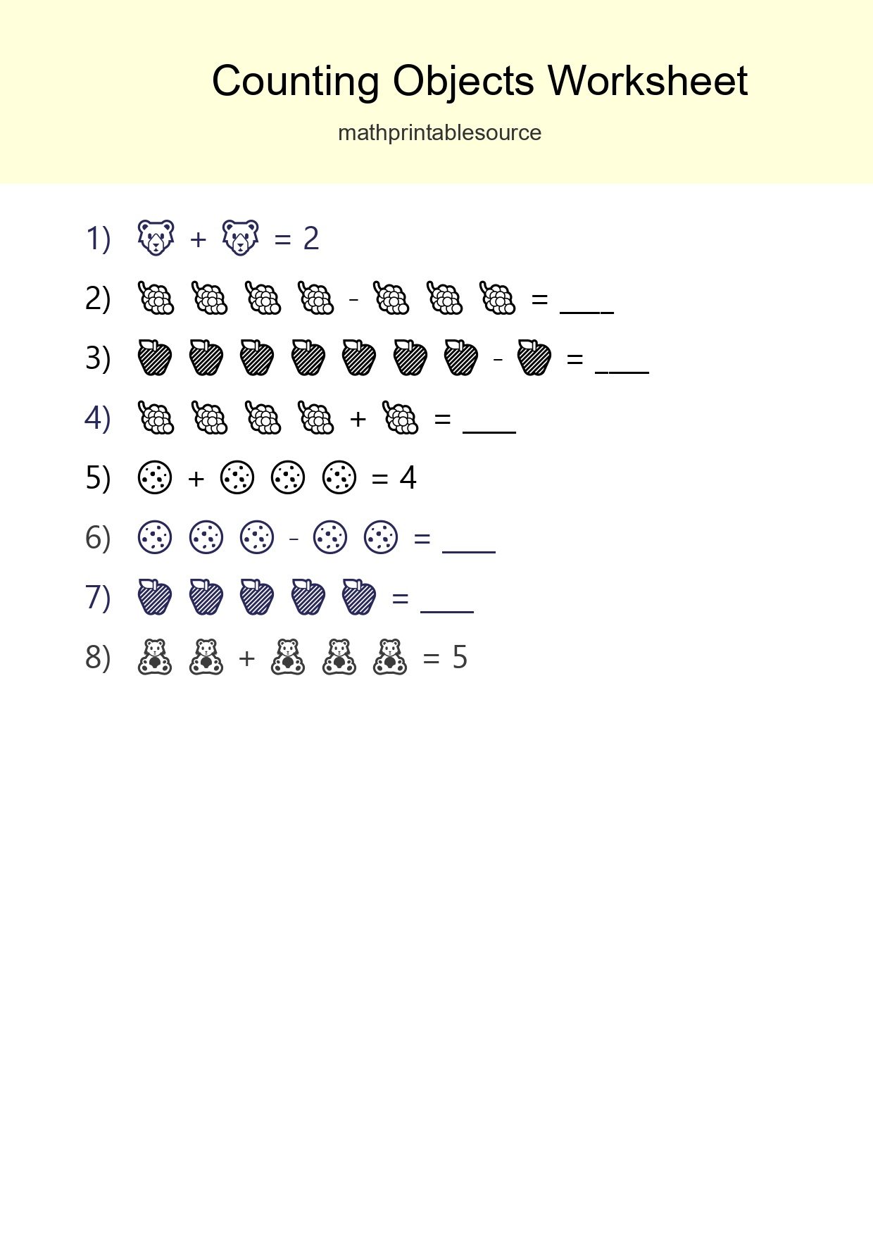 Learn Counting With Pictures Worksheet (Kindergarten) - Part 234