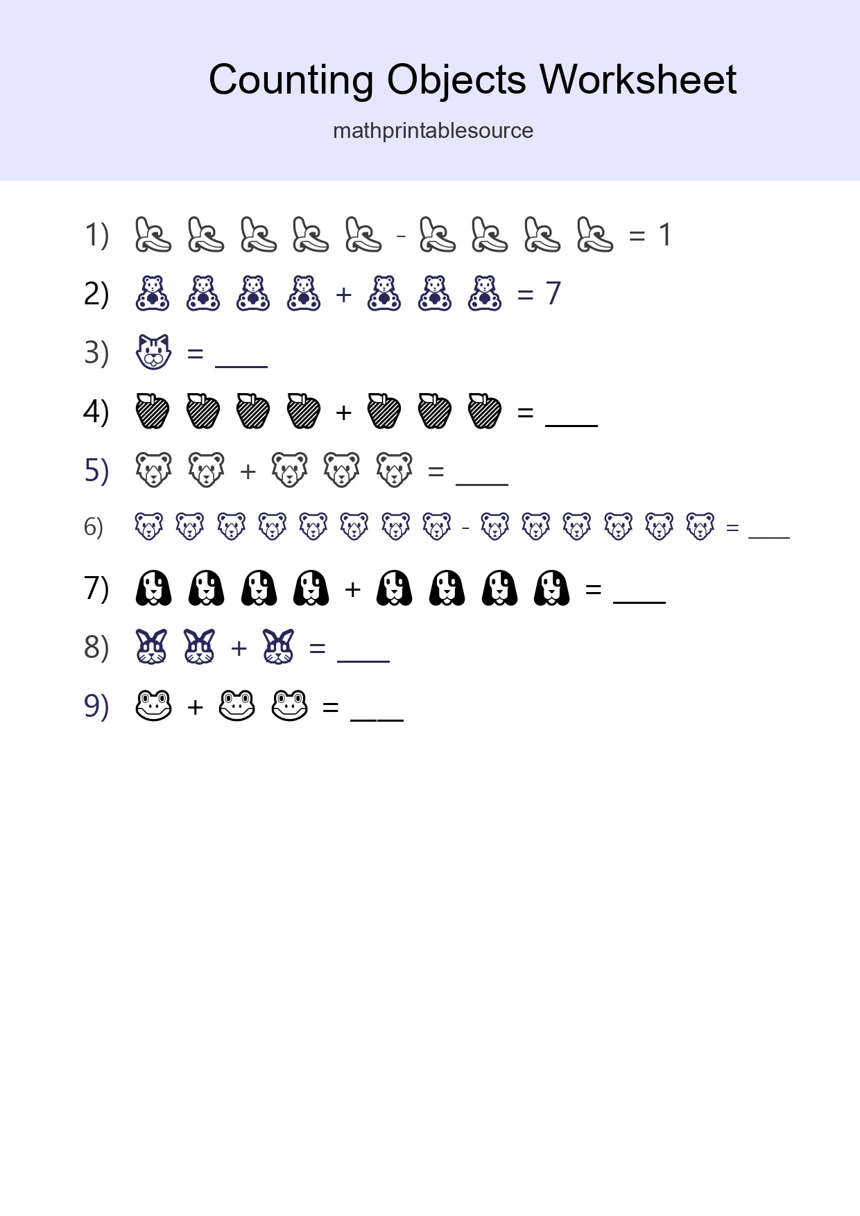 Learn Counting With Pictures Worksheet (Kindergarten) - Part 36