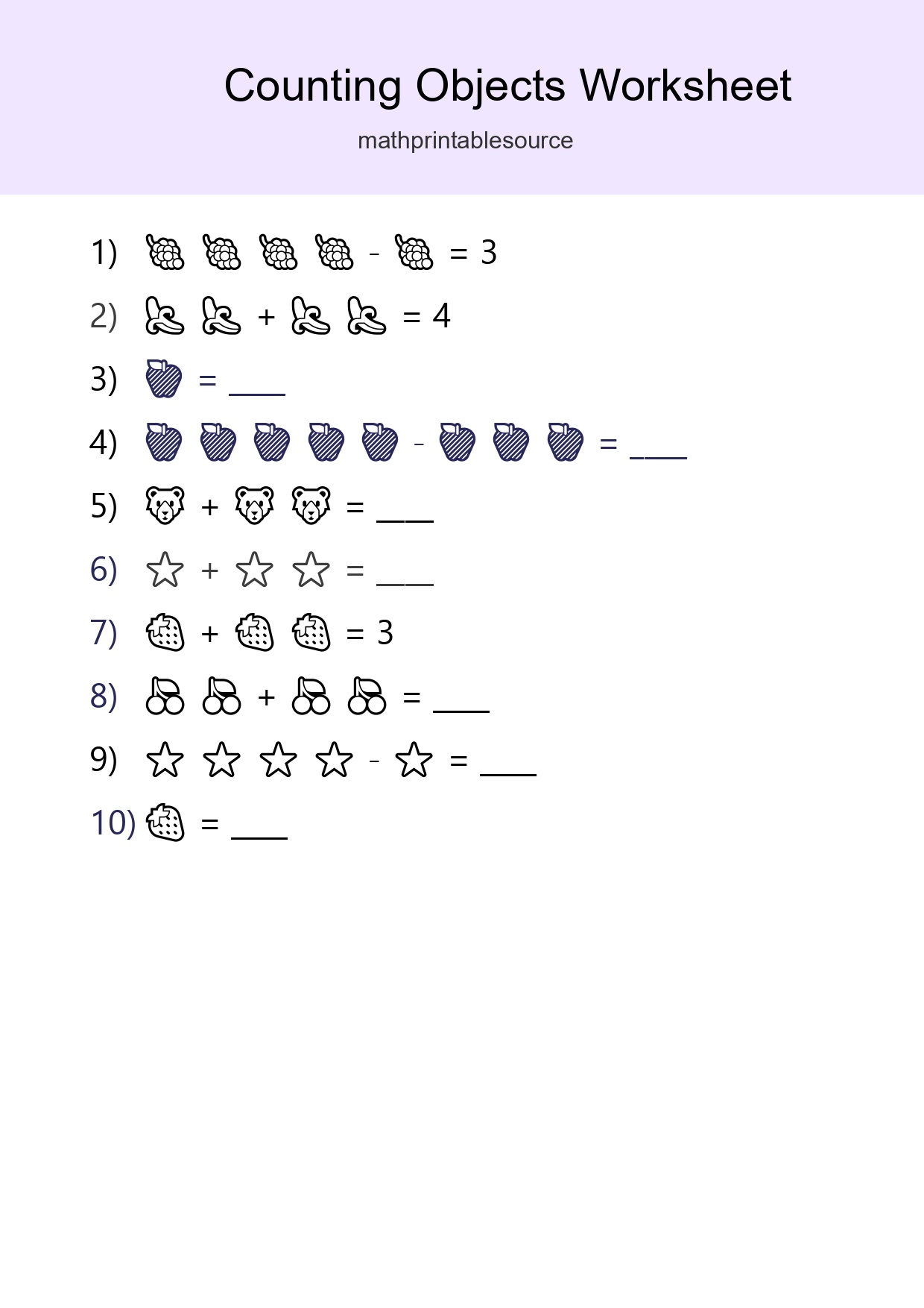 Learn Counting With Pictures Worksheet (Pre-K) - Part 102