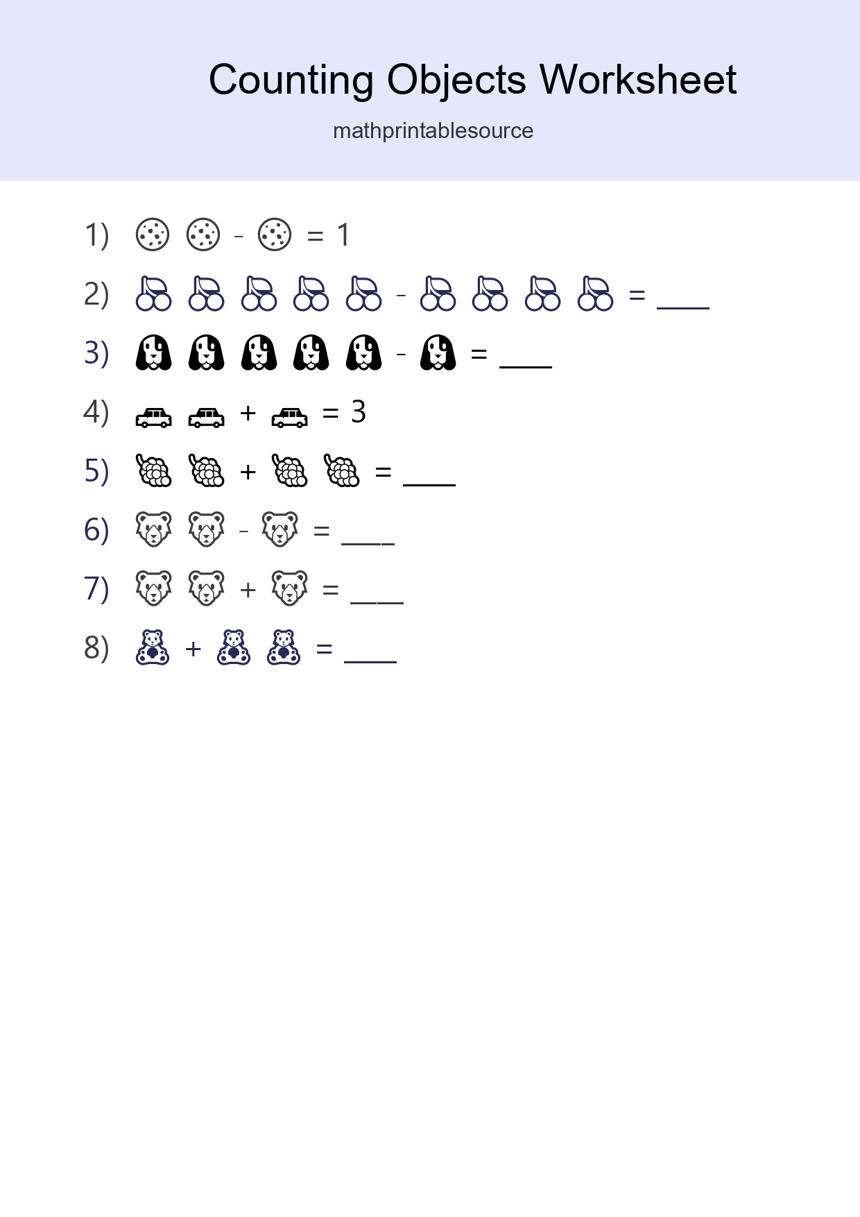 Pre-K Count The Objects Worksheet - Part 157