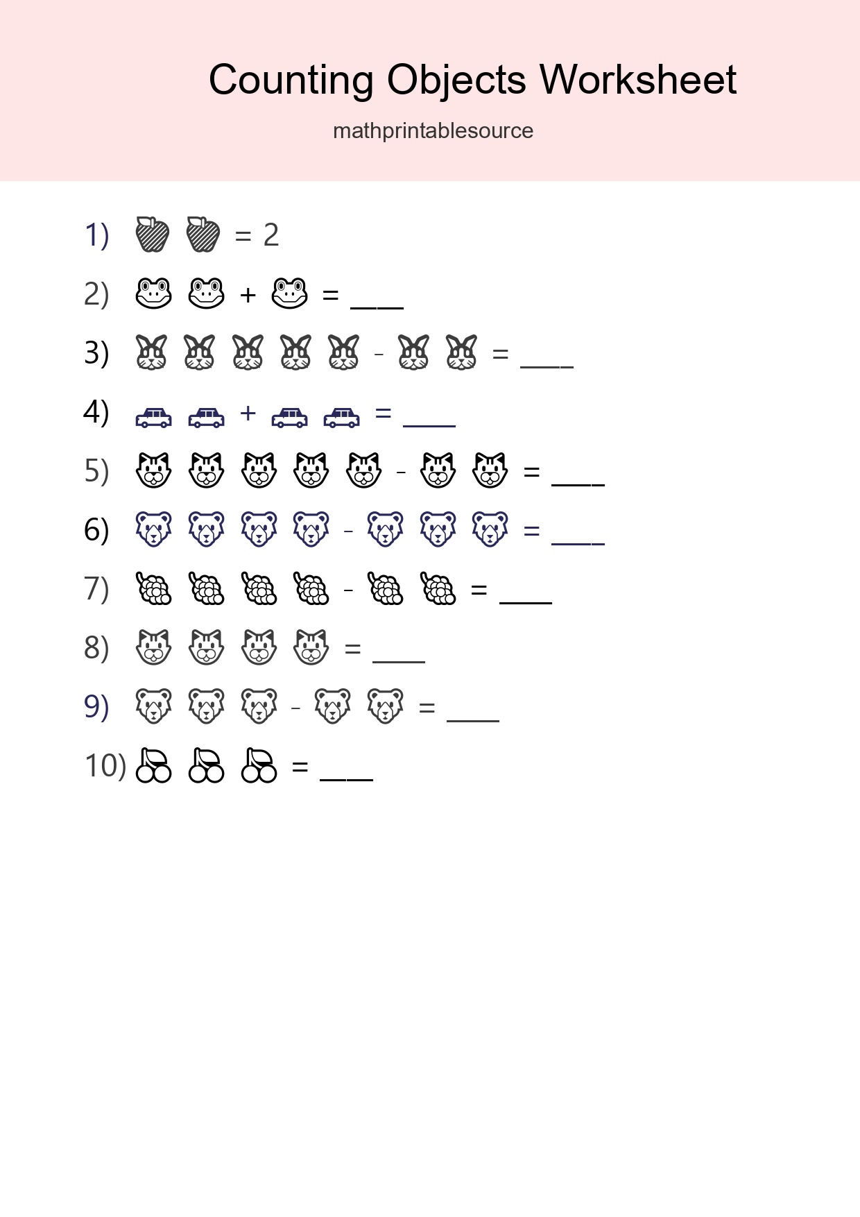 Pre-K Count The Objects Worksheet - Part 256