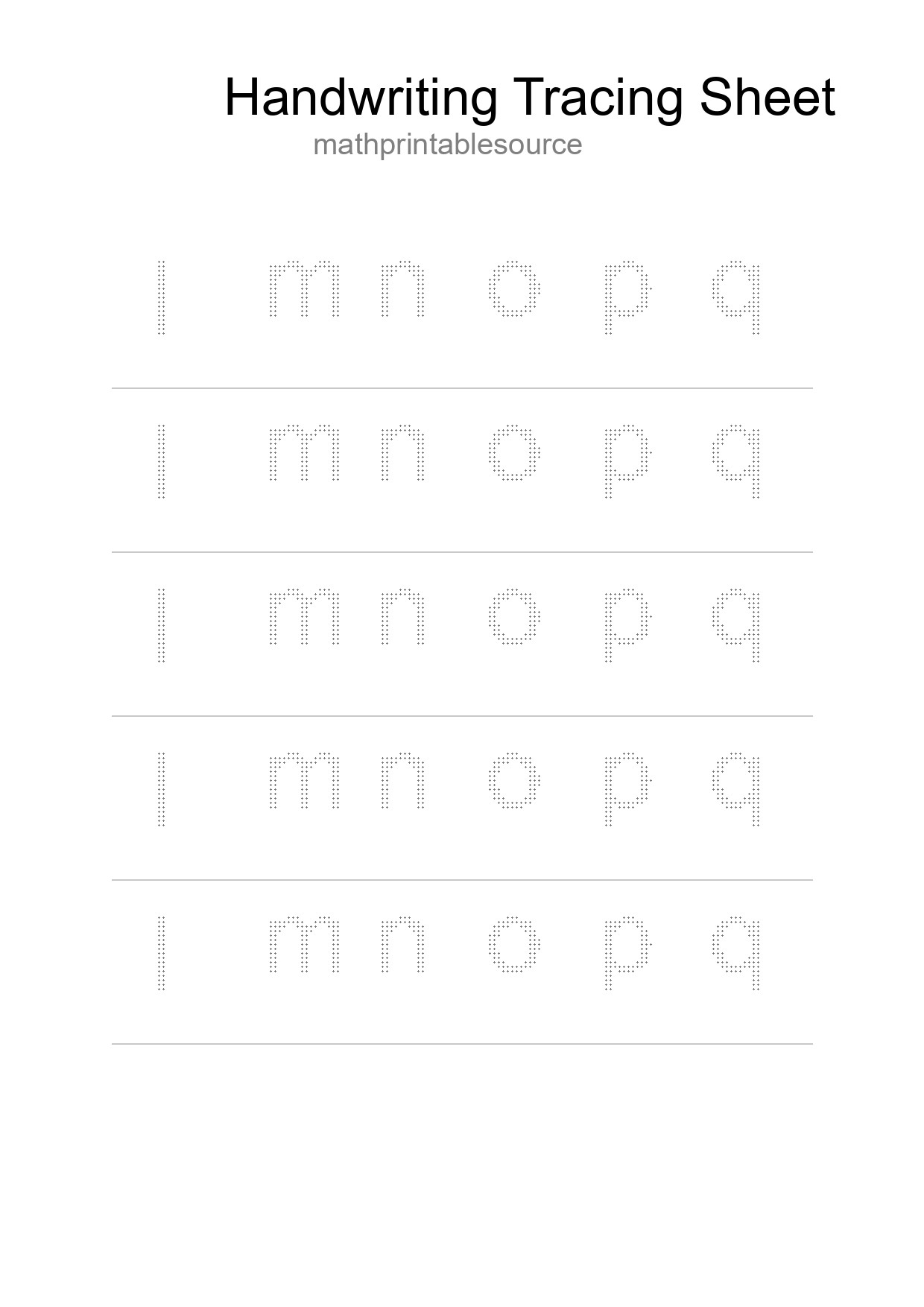 Printable Tracing Worksheet For Kids - Part 120