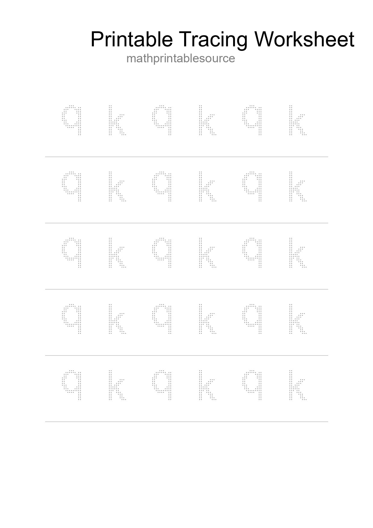 Printable Tracing Worksheet For Kids - Part 197